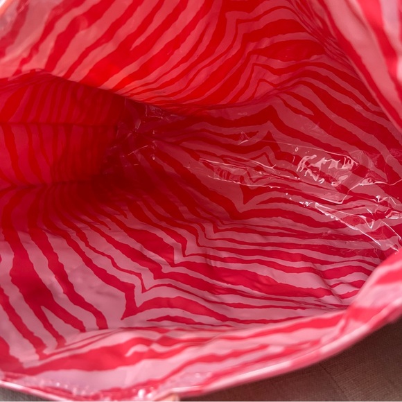 Clinique Pink Peach Waterproof Tote Bag NEW - Picture 7 of 10